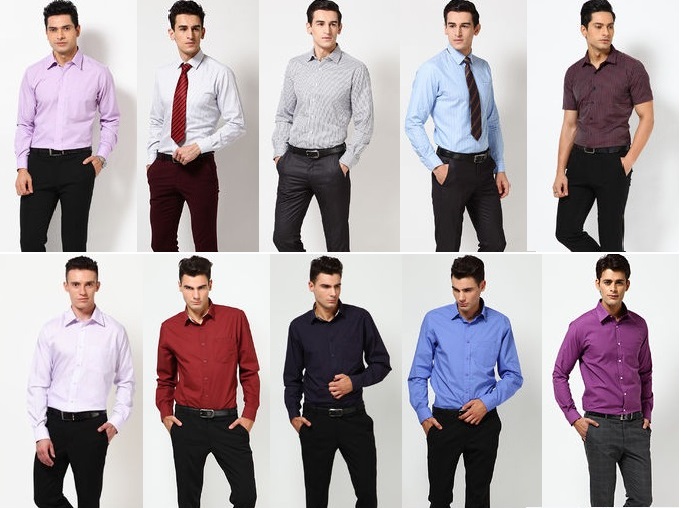 Color mens combinations shirt dress 